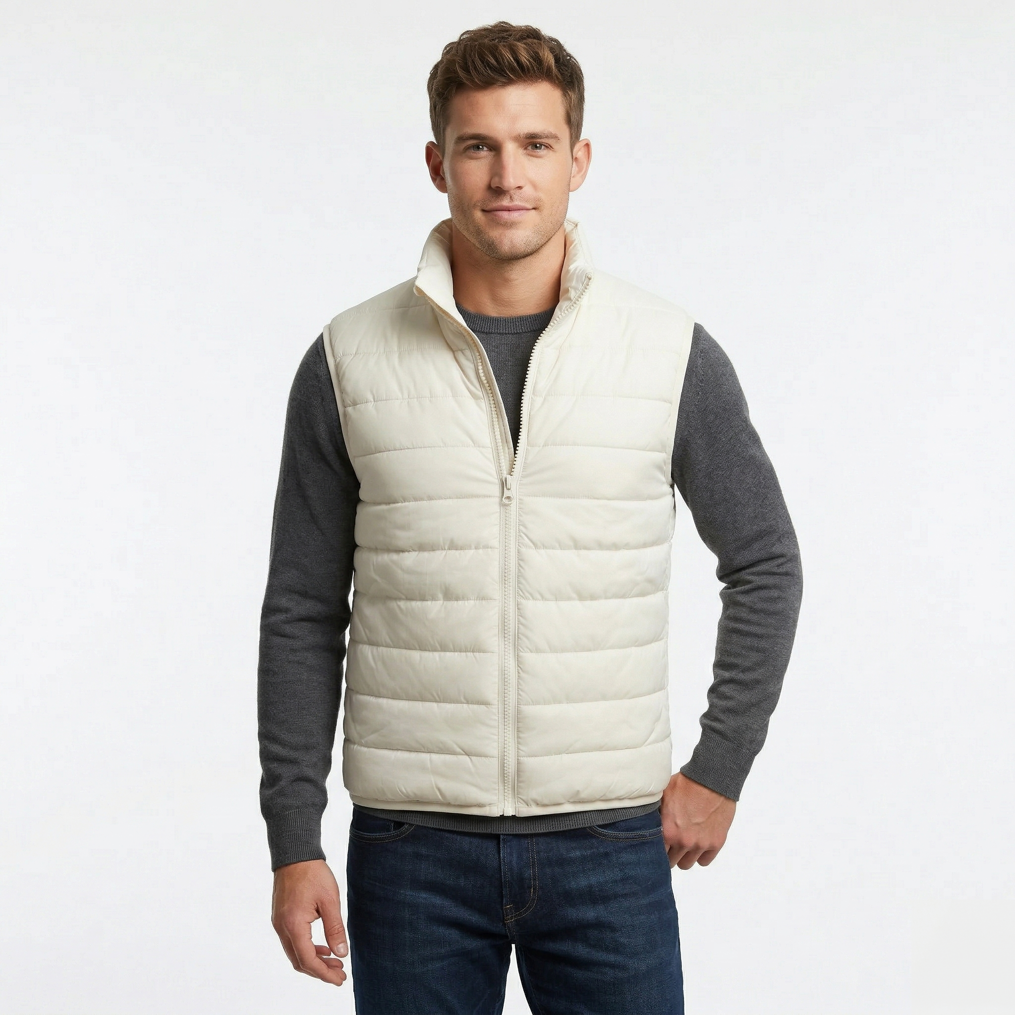 Chaleco Acolchado Líneas Men Bone
