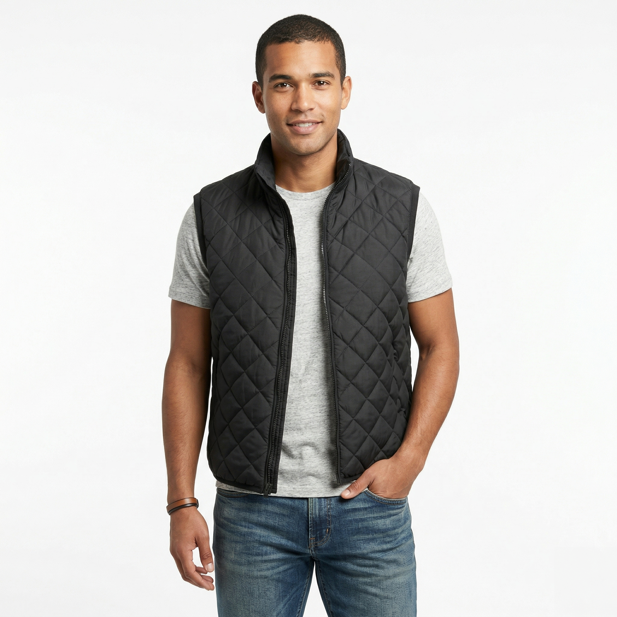 Chaleco Acolchado Rombo Men Black