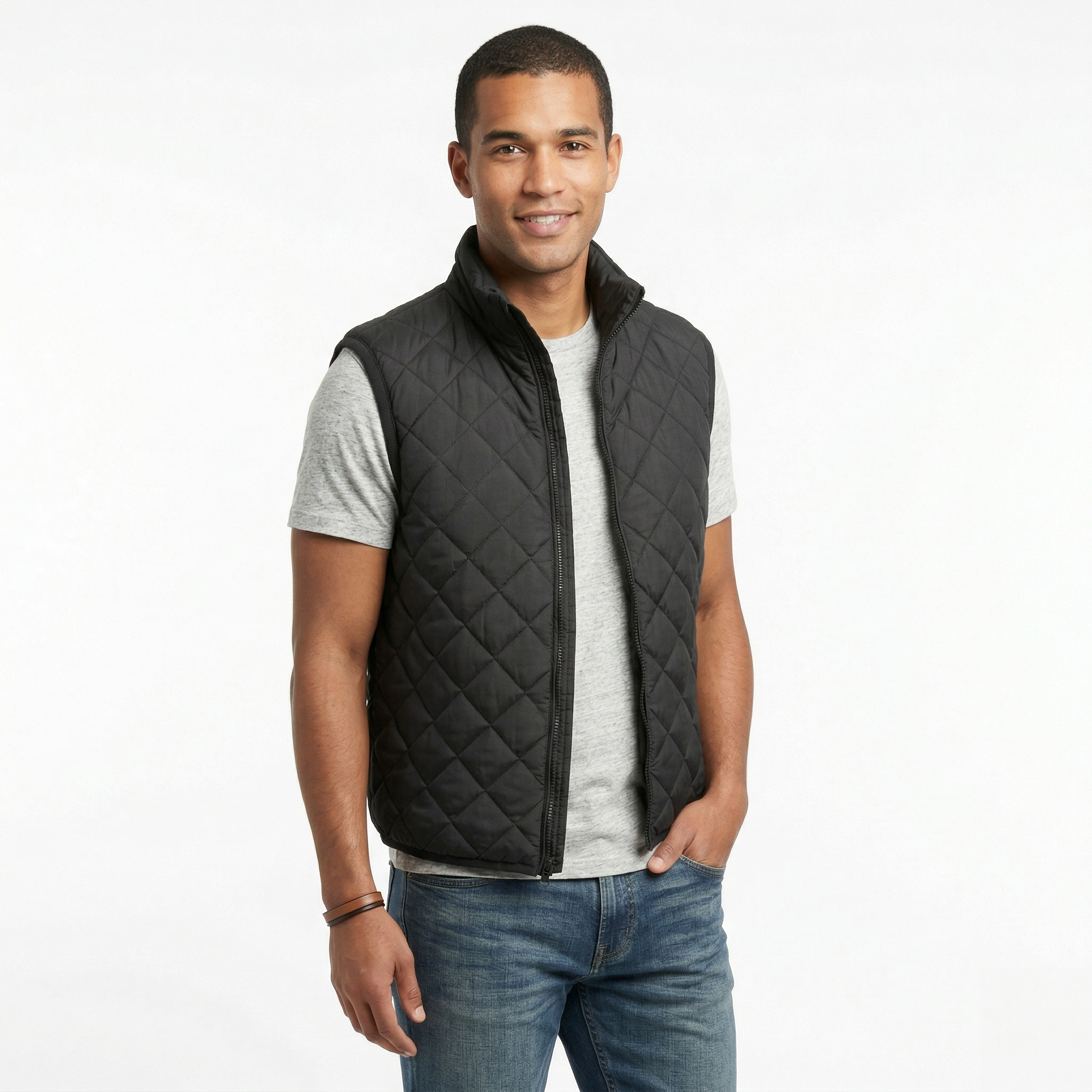 Chaleco Acolchado Rombo Men Black