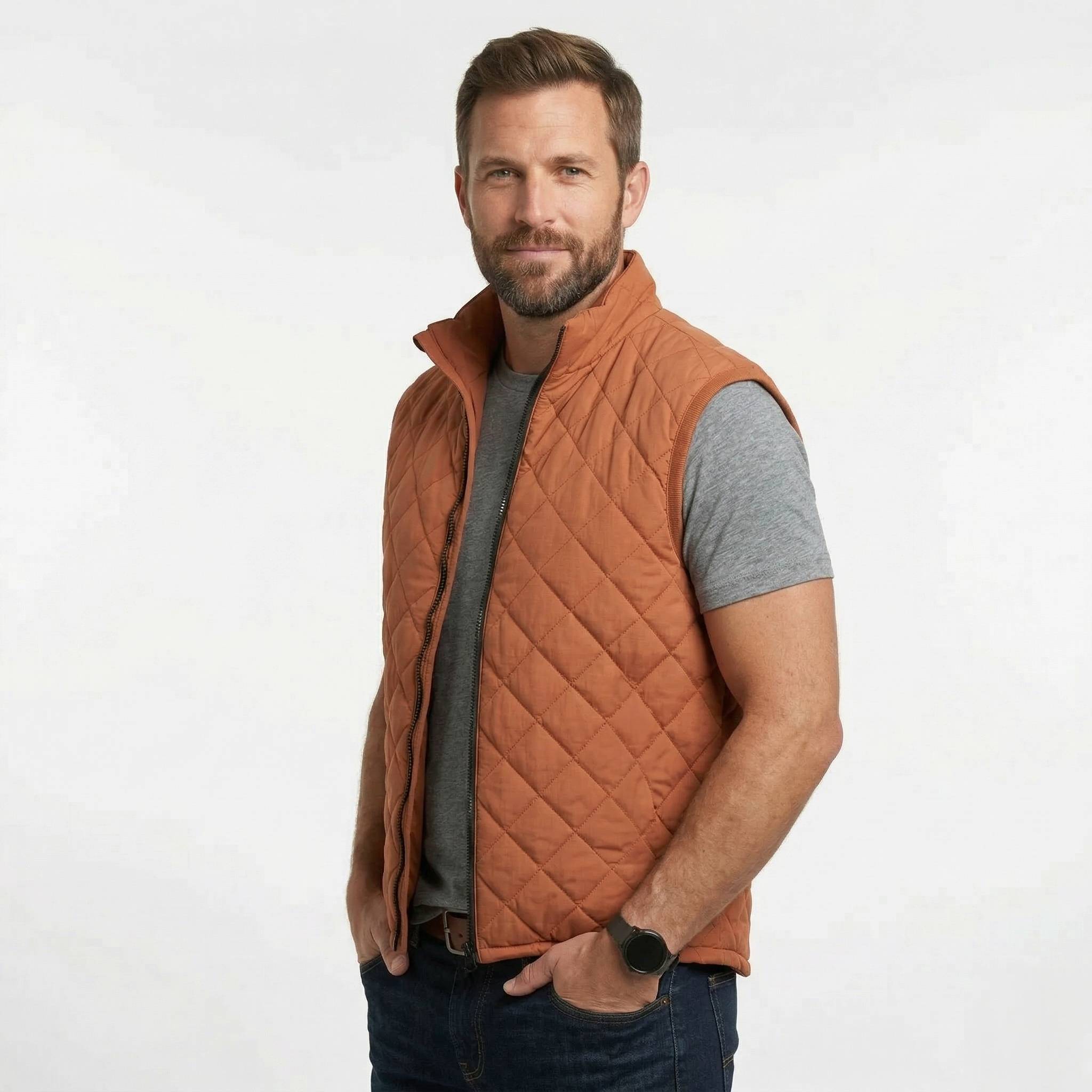 Chaleco Acolchado Rombo Men Mustard