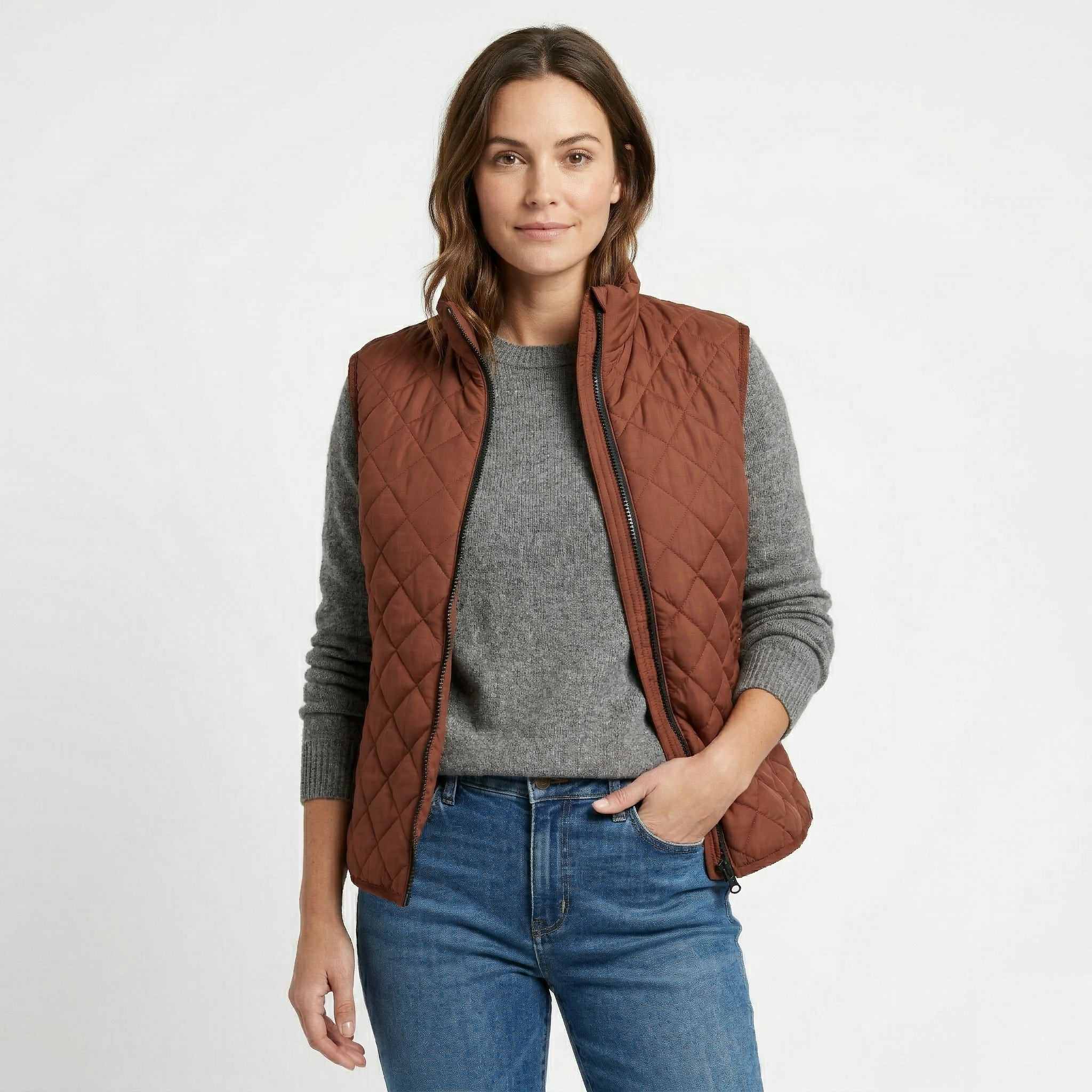 Chaleco Acolchado Rombo Women Terracota